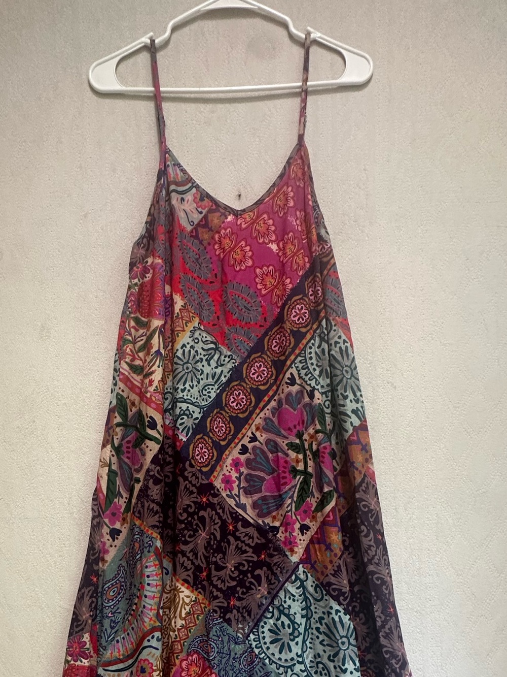 NATURAL LIFE Gracie Slip Maxi Dress Boho Blooms Patchwork Multicolor Sz M - Picture 5 of 16